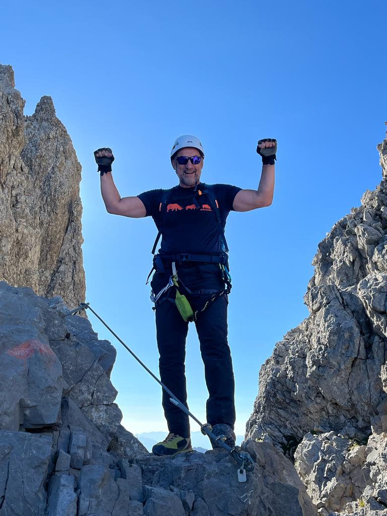 Mario Eustacchio bei der Kletterwanderung